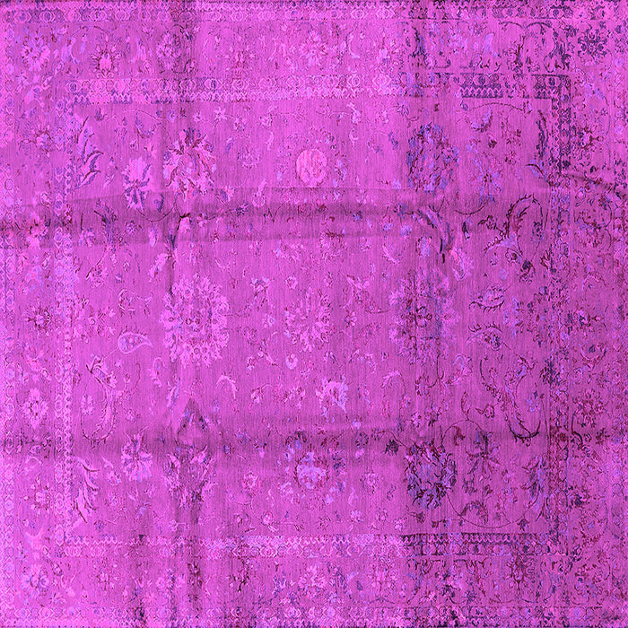 Square Machine Washable Oriental Pink Industrial Rug, wshurb1388pnk