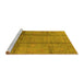 Sideview of Machine Washable Oriental Yellow Industrial Rug, wshurb1388yw