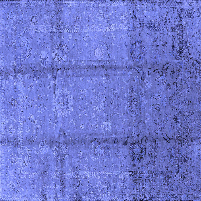 Square Oriental Blue Industrial Rug, urb1388blu