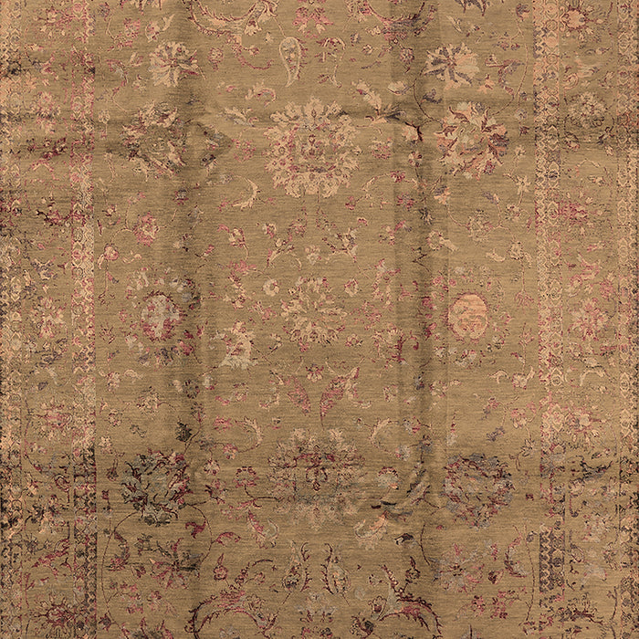 Machine Washable Oriental Brown Industrial Rug, wshurb1388brn