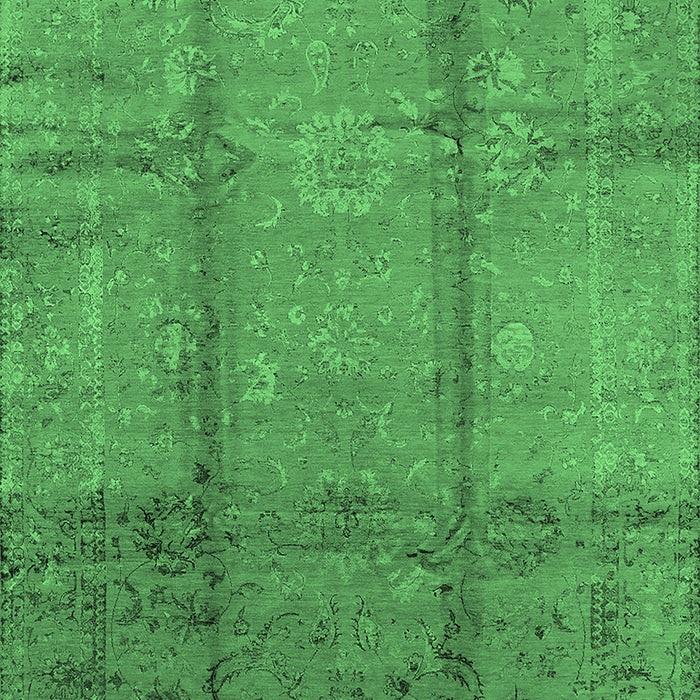 Machine Washable Oriental Emerald Green Industrial Area Rugs, wshurb1388emgrn