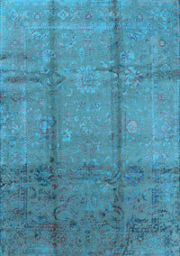 Oriental Light Blue Industrial Rug, urb1388lblu