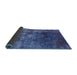 Sideview of Mid-Century Modern Blue Persian Rug, urb1389