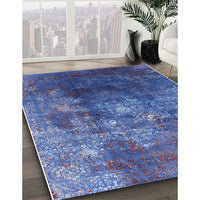 Mid-Century Modern Blue Persian Rug, urb1389