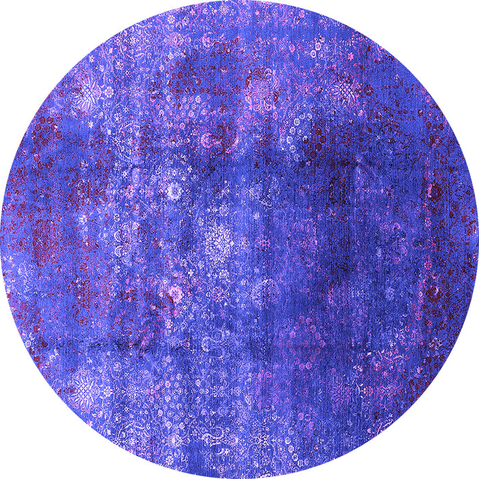 Round Machine Washable Persian Purple Bohemian Area Rugs, wshurb1389pur