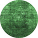 Round Persian Emerald Green Bohemian Rug, urb1389emgrn