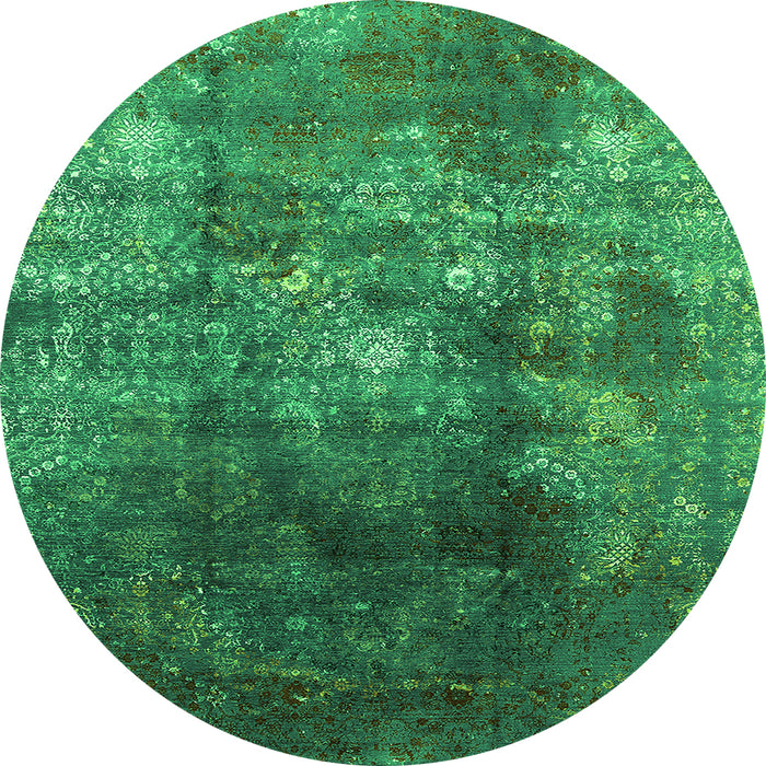 Round Persian Green Bohemian Rug, urb1389grn