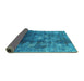 Sideview of Persian Turquoise Bohemian Rug, urb1389turq