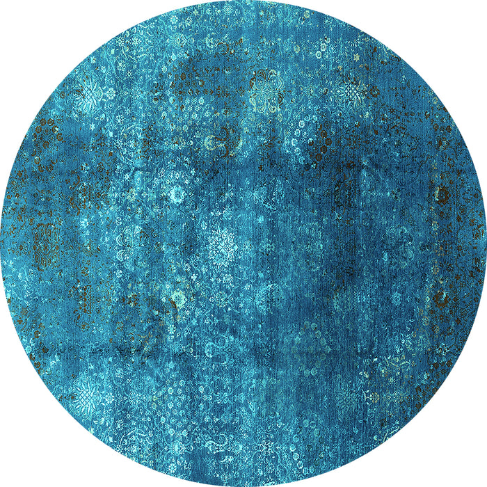 Round Persian Turquoise Bohemian Rug, urb1389turq