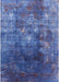 Machine Washable Industrial Modern Blue Rug, wshurb1389