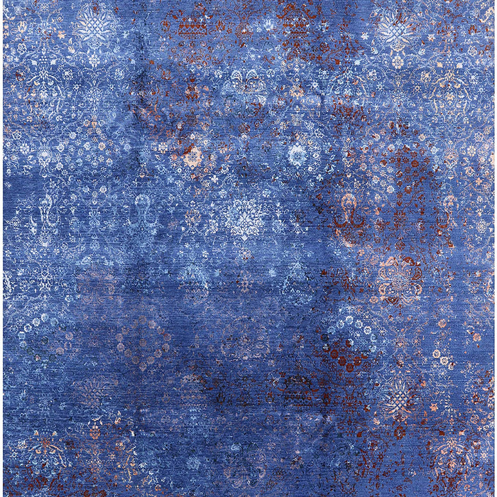 Machine Washable Industrial Modern Blue Rug, wshurb1389
