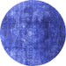 Round Persian Blue Bohemian Rug, urb1389blu