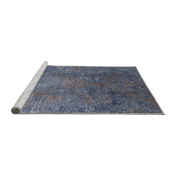 Sideview of Machine Washable Industrial Modern Purple Navy Blue Rug, wshurb1390