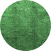 Round Oriental Emerald Green Industrial Rug, urb1390emgrn