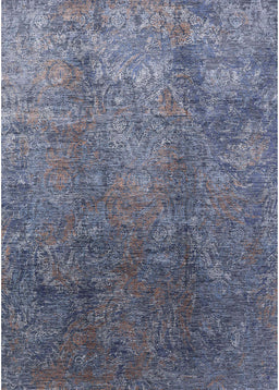 Machine Washable Industrial Modern Purple Navy Blue Rug, wshurb1390