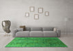 Machine Washable Oriental Green Industrial Area Rugs in a Living Room,, wshurb1390grn