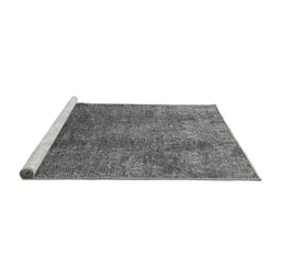 Sideview of Machine Washable Oriental Gray Industrial Rug, wshurb1390gry