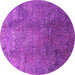 Round Oriental Pink Industrial Rug, urb1390pnk