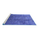 Sideview of Machine Washable Oriental Blue Industrial Rug, wshurb1390blu