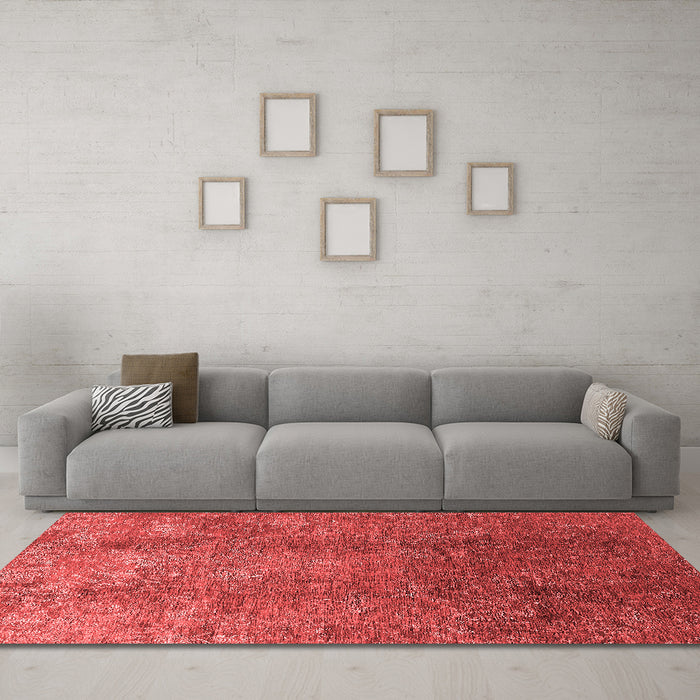 Industrial Red Washable Rugs