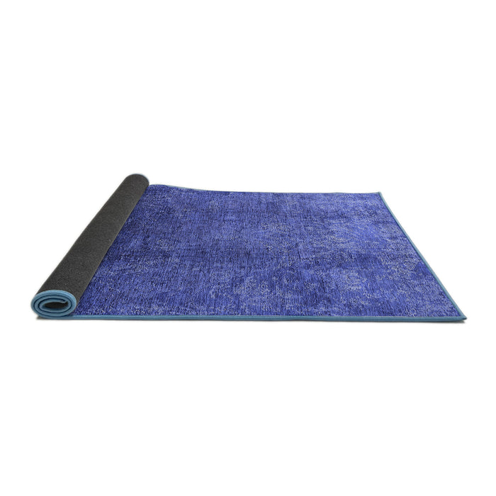 Sideview of Oriental Blue Industrial Rug, urb1390blu