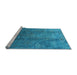 Sideview of Machine Washable Oriental Light Blue Industrial Rug, wshurb1390lblu