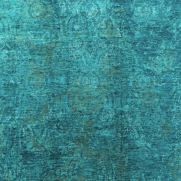 Machine Washable Oriental Turquoise Industrial Area Rugs, wshurb1390turq