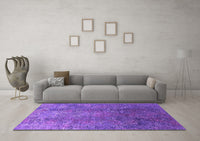 Machine Washable Oriental Purple Industrial Rug, wshurb1390pur