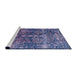 Sideview of Machine Washable Industrial Modern Blue Rug, wshurb1391