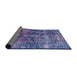 Sideview of Mid-Century Modern Blue Oriental Rug, urb1391