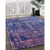 Mid-Century Modern Blue Oriental Rug, urb1391