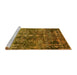 Sideview of Machine Washable Oriental Yellow Industrial Rug, wshurb1391yw