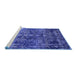 Sideview of Machine Washable Oriental Blue Industrial Rug, wshurb1391blu