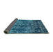 Sideview of Oriental Turquoise Industrial Rug, urb1391turq