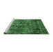 Sideview of Machine Washable Oriental Emerald Green Industrial Area Rugs, wshurb1391emgrn