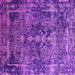 Square Machine Washable Oriental Pink Industrial Rug, wshurb1391pnk