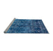 Sideview of Machine Washable Oriental Light Blue Industrial Rug, wshurb1391lblu