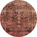 Round Oriental Orange Industrial Rug, urb1391org