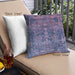 Front View of Mid-Century Modern Urban Square Blue Throw Pillow, 18 inch by 18 inch, pwurb1391