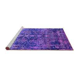 Sideview of Machine Washable Oriental Purple Industrial Area Rugs, wshurb1391pur