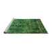 Sideview of Machine Washable Oriental Green Industrial Area Rugs, wshurb1391grn