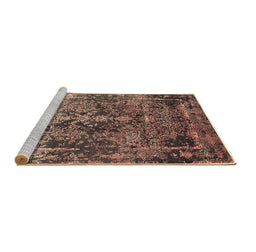 Sideview of Machine Washable Oriental Brown Industrial Rug, wshurb1391brn