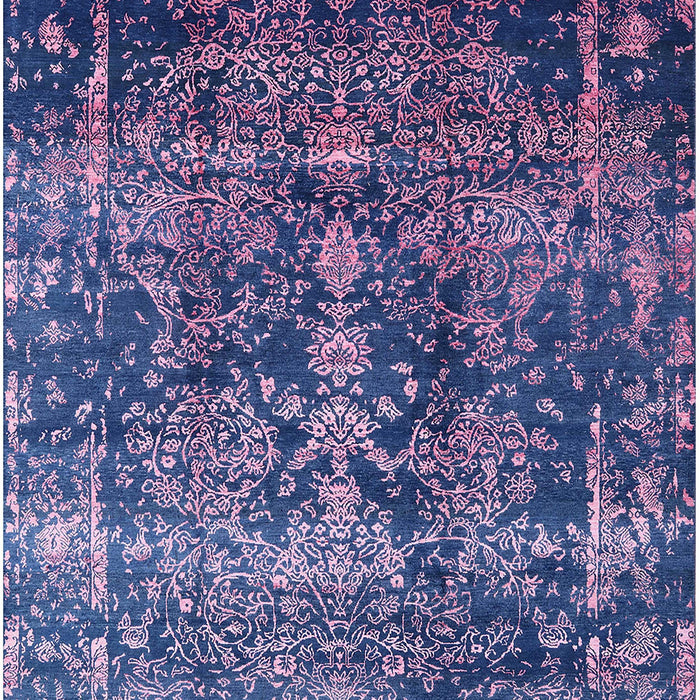 Mid-Century Modern Blue Oriental Rug, urb1391