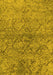 Machine Washable Oriental Yellow Industrial Rug, wshurb1392yw