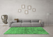 Machine Washable Oriental Emerald Green Industrial Area Rugs in a Living Room,, wshurb1392emgrn