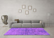 Machine Washable Oriental Purple Industrial Area Rugs in a Living Room, wshurb1392pur