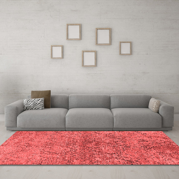 Industrial Red Washable Rugs