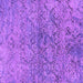 Square Machine Washable Oriental Purple Industrial Area Rugs, wshurb1392pur