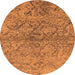 Round Oriental Orange Industrial Rug, urb1392org