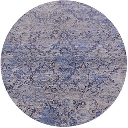 Round Machine Washable Industrial Modern Purple Rug, wshurb1392
